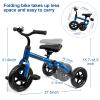 XPIY Tricycle for Toddlers Age 2-5 Years Old, 3 in 1 Folding Toddler Bike for Boys and Girls, Kids' Bike Trike with Detachable Pedal and Adjustable Seat (Blue) view 4