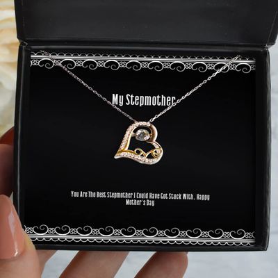 Game On Novelties You are The Best Stepmother I Could Have Got Stuck with. Happy Stepmother Love Dancing Necklace, Reusable Stepmother Gifts, for Mom