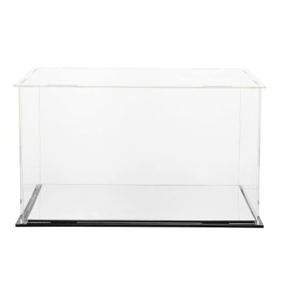 1 Pc Clear Acrylic Display Case, Protection Showcase with Black Base, Assemble Countertop Box Cube Organizer Stand (10 x 6 x 6 inch)