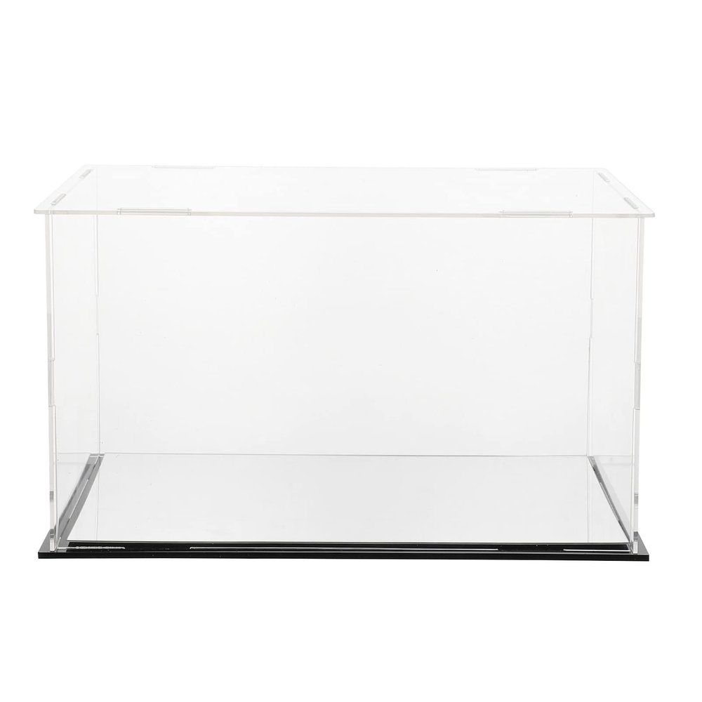 1 Pc Clear Acrylic Display Case, Protection Showcase with Black Base, Assemble Countertop Box Cube Organizer Stand (10 x 6 x 6 inch)