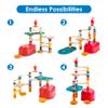 Hape 90 Piece Quadrilla Stack Track Bucket Box Marble Race Building Set for Children Ages 4 and Up with 25 Marbles for STEAM Learning view 2