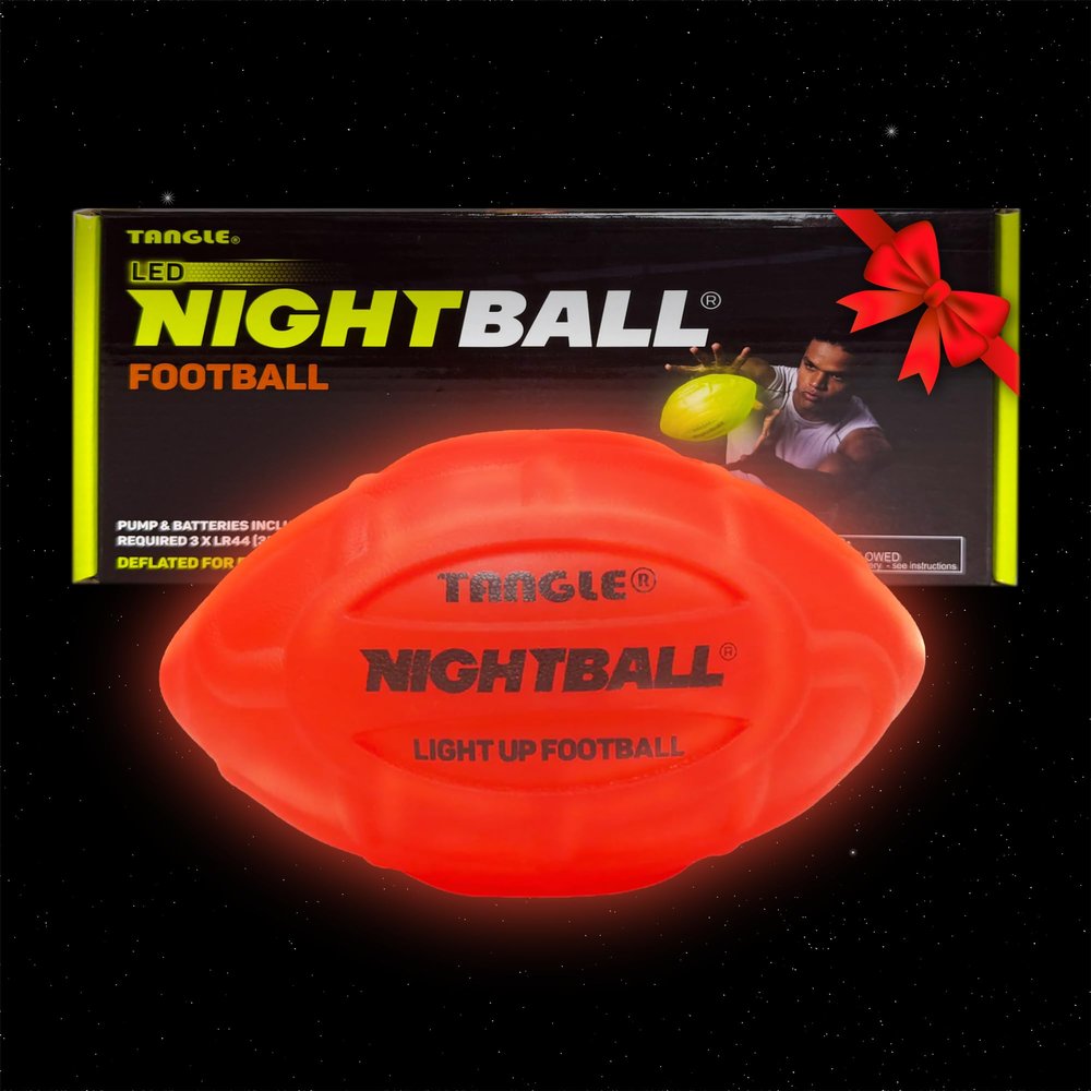 Glow in The Dark Nightball LED Football - Light up Football with Bright LED Lights - Kids and Adults, Red