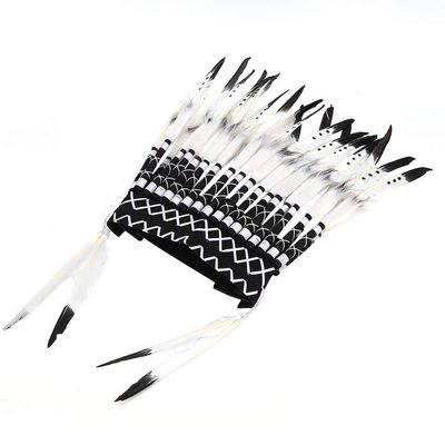 FASJ Chief Indian Headdress, Cloth Child Party Hat, for Shooting Festivals Parties Dramas(Black)