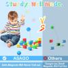 Asago Magnetic Blocks Large, 56PCS 1.34in Magnetic Building Blocks, 3D Magnetic Cubes for Toddlers, Preschool Educational Construction Kit, Sensory Montessori Toys Kids Blocks for Boys Girls Toddlers view 2