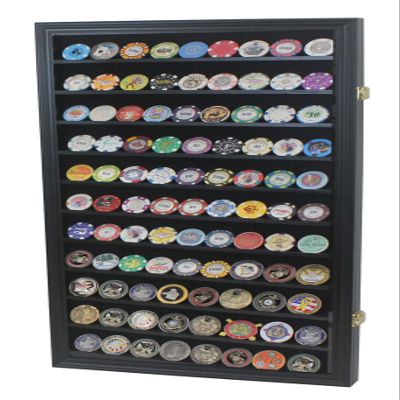 Large Casino Coin Poker Chips Display Case Cabinet Holder Matchbook Display Case Cabinet Holder Rack Holds up to 117 Match Book or Boxes 98% UV Locks (Black Finish)