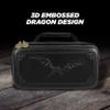 CASEMATIX Dice Box and Card Case for 9 Sets of RPG Dice, Spell Cards, Counters and Other Accessories - Hard Shell Dice Holder with Embossed Dragon Design, Carry Handle and Dice Tray Functionality view 3