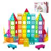 Bmag 130PCS Magnetic Tiles Building Blocks with 2 Cars | 3D Clear Magnet Blocks | STEM Preschool Toys for 3-9+ Kids | Christmas & Toddler Gift | Compatible with Major Brands view 1