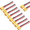ZHOFONET 5 Pairs XT60 Pigtail,XT60 Male and Female Plug,XT60 Connector Adapter with 10cm 14AWG Silicone Wire for RC Lipo Battery FPV Racing Drone view 1