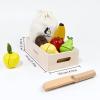 PairPear Wooden Play Food Cutting Fruit Set - Wooden Toys for Toddlers Toy Food Play Kitchen Accessories view 2