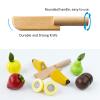 PairPear Wooden Play Food Cutting Fruit Set - Wooden Toys for Toddlers Toy Food Play Kitchen Accessories view 3