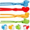 Holady 4PCS Large Size Snowball Maker Clip,Snowball Maker Tool with Handle for Snow Ball Fights, Snow Toys Kids Winter Outdoor ToysDinosaur, Love Heart, Duck, Thumb Shape view 1