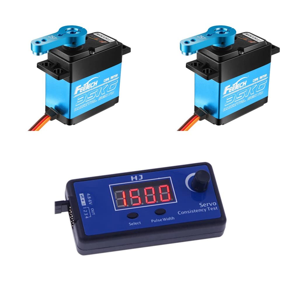 Geekstory Feetech FT5330M 35KG Digital RC Core Servo Motor Waterproof Metal Gear 25T Servo+Digital RC Servo Tester Controler Checker