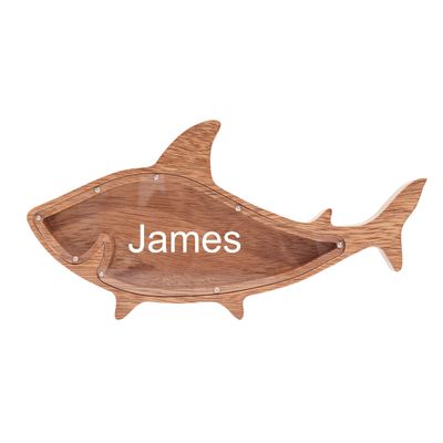 Custom Wooden Piggy Bank, Creative Animal Shape Piggy Bank, Personalized Desktop Home Decorations, Birthdays Christams Gifts for Boys and Girls (Fish)