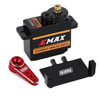 INJORA RC Servo Steering Servo with Servo Mount and Horn for RC Car Boat Model Parts Axial SCX24 Upgrade PartsRed