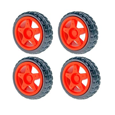 4PCS 65mm TT Motor Wheels Smart Car Chassis Robot Remote Control Car Wheels (Red)