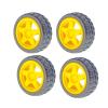 4PCS 65mm TT Motor Wheels Smart Car Chassis Robot Remote Control Car Wheels (Yellow) view 1