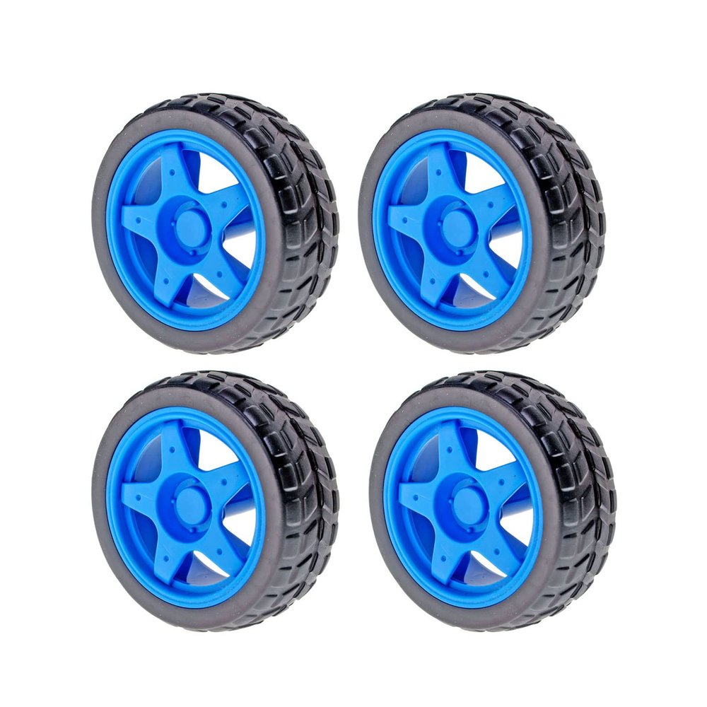 4PCS 65mm TT Motor Wheels Smart Car Chassis Robot Remote Control Car Wheels (Light Blue)