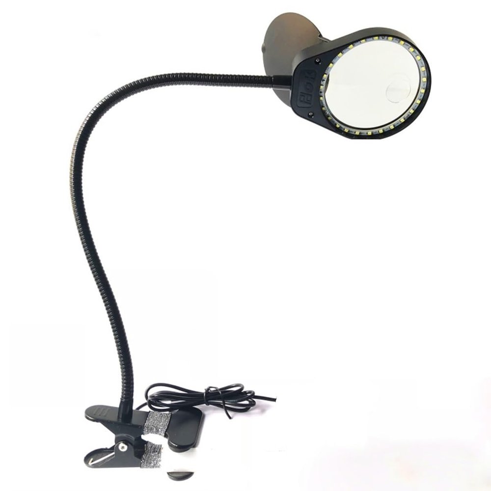 ZTBH Microscope Accessories Kit 3X/10X 10X/15X Portable Magnifier Clamp Type with 26 LED Light Illumination Microscope Slides (Magnification : 3X-10X)