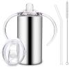 Vermida 12oz Stainless Steel Sippy Cups for Toddlers with Handles, Spill Proof Double Wall Vacuum Insulated Sippy Cups, Kids Straw Cups with Extra Lids for School, Outdoor view 1