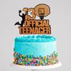 13th OFFICIAL TEENAGER Birthday Basketball Cake Topper - Game Day Party Glitter Cake Topper Supplies - Boy's Thirteen Years Old Stars Sports Party Decoration view 2