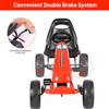 GLACER Kids Go Kart, 4 Wheels Outdoor Racer Toy Car for Kids, Pedal Powered Ride On Car w/Adjustable Seat, EVA Rubber Tires, Ideal for Boys Girls (Red) view 3