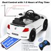 Costzon Ride on Car, 12V Licensed Volkswagen Beetle Battery Powered Vehicle w/Remote Control, Spring Suspension, Lights, USB, Horn, Music, 4 Wheeler for Boy Girl Gift, Electric Car for Kids, White view 3