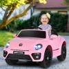 Costzon Ride on Car, 12V Licensed Volkswagen Beetle Battery Powered Vehicle w/Remote Control, Spring Suspension, Lights, USB, Horn, Music, 4 Wheeler for Boy Girl Gift, Electric Car for Kids, Pink view 2