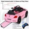 Costzon Ride on Car, 12V Licensed Volkswagen Beetle Battery Powered Vehicle w/Remote Control, Spring Suspension, Lights, USB, Horn, Music, 4 Wheeler for Boy Girl Gift, Electric Car for Kids, Pink view 3