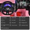 Costzon Ride on Car, 12V Licensed Volkswagen Beetle Battery Powered Vehicle w/Remote Control, Spring Suspension, Lights, USB, Horn, Music, 4 Wheeler for Boy Girl Gift, Electric Car for Kids, Pink view 4