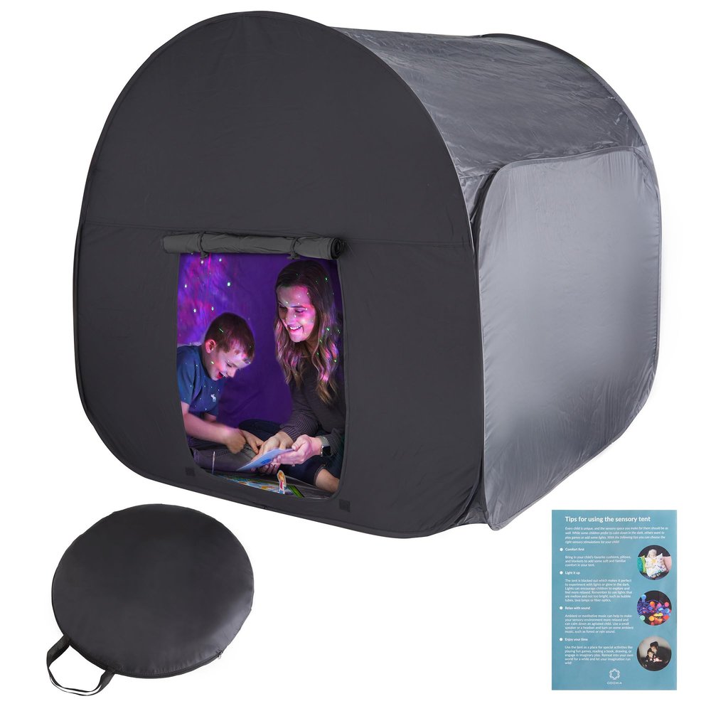Sensory Tent for Kids & Adults | Calming Hideout & Cozy Pop-Up Blackout Sensory Tent for Autism & Anxiety | Autism Space for Calm Corners, Therapy & Relaxation | Double