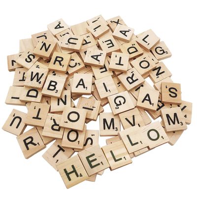 MYYZMY 300 Pcs Wood Letter Tiles, Wooden Tiles for Crafts, DIY Wood Gift Decoration Making Alphabet Coasters