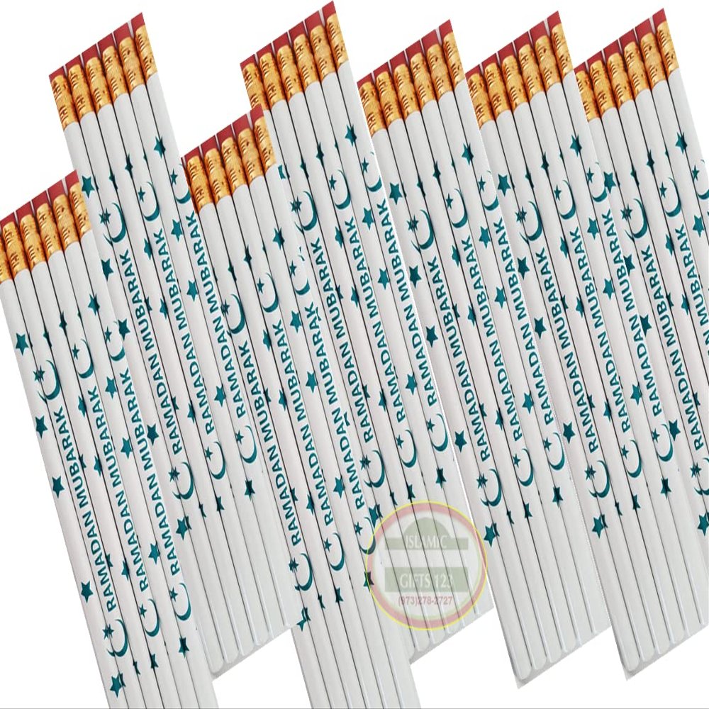 Islamic Gifts 123 Ramadan Pencils[ 24 Pack ] Ramadan Kids Favors Ramadan Mubarak Ramadan Toy Ramadan Mubarak Decoration Eid Gift Muslim Kids Gifts Wholesale (Green)