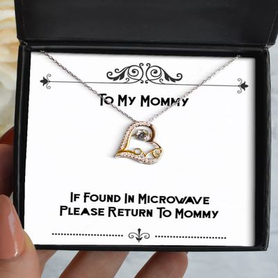 Krumfortable Living Motivational Mommy Love Dancing Necklace, If Found in Microwave Please Return to Mommy, Gifts for Mom, Present from Son, for Mommy