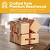 BunMo Wooden Fidget Cube  Beechwood Infinity Cube Fidget Toy, Larger One Pack  Smooth Folding Pocket Fidget, Natural Wood Sensory Cube for Desk or Travel view 2