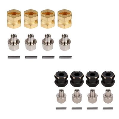 INJORA RC Hex Hub 12mm Brass Wheels Hex Hub Extension Hex Drive Adapter for 1/10 RC Crawler Axial SCX10 90046 D90 (12mm)