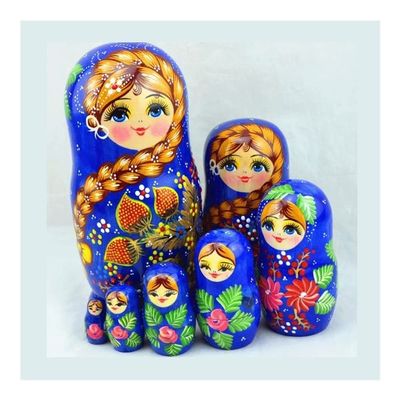YKHB Nesting Dolls Russian Nesting Dolls 7-Layer Basswood Handmade Russian Matryoshka for Environmental Protection Children's Toy Decoration Best Decoration