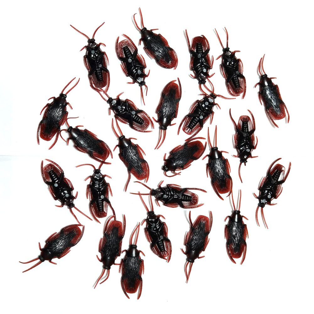 davidamy's gift Prank Toy Scary Trick Cockroaches Toy April Fool Day Halloween Party Halloween Screaming Jokes Prank Toy (25 Cockroaches)
