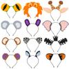 12 Pcs Animal Ears Wildlife Headbands Wild One Birthday Animal Hair Hoops Safari Photo Booth Props Jungle Party Hats for Adults Safari Party Favors for Kids Halloween Cosplay Party Accessories view 1