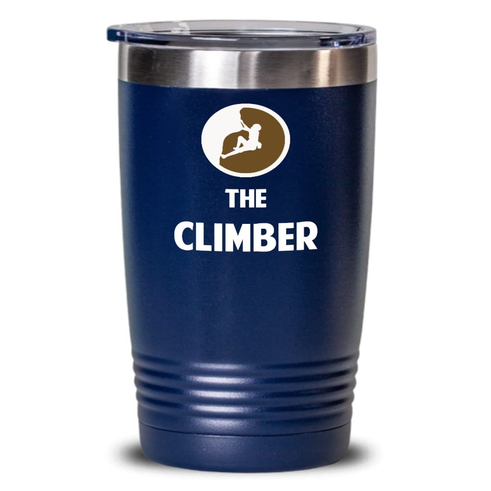 Rock Climbing Tumbler The Climber Best Gift For Rock Climber 20oz, Blue