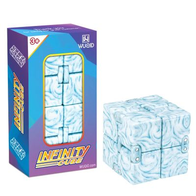 Infinitycube Fidget Toy, Unique Tie-Dye Infinitycube for Kids and Adults, Relaxing Hand-Held Toy for Stress Relief (Light Blue)