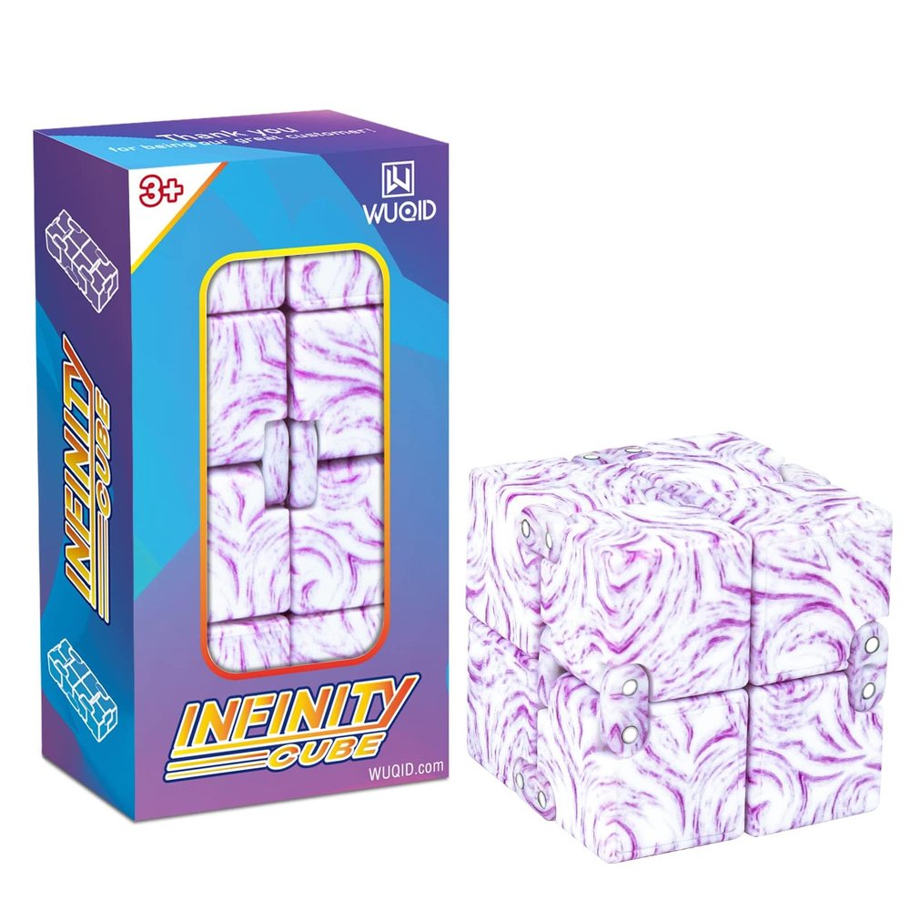 Infinitycube Fidget Toy, Unique Tie-Dye Infinitycube for Kids and Adults, Relaxing Hand-Held Toy for Stress Relief (Pink)