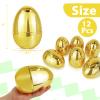 12 Pack 6" Large Golden Metallic Easter Eggs Bulk for Filling Specific Treats Plastic Fillable Jumbo Surprise Eggs Hunt Easter Basket Stuffers Filler Toys Gifts for Kids Boys Girls Easter Party Favor view 2