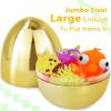 12 Pack 6" Large Golden Metallic Easter Eggs Bulk for Filling Specific Treats Plastic Fillable Jumbo Surprise Eggs Hunt Easter Basket Stuffers Filler Toys Gifts for Kids Boys Girls Easter Party Favor view 3