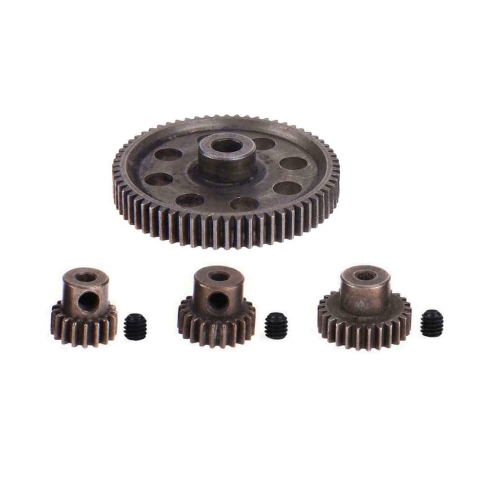 RC 1/10 RC Steel Differential Spur Gear 64T Motor Pinion Gear 26T 21T 17T - (Color: 64T Plus 17T)