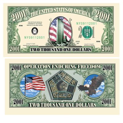 American Art Classics Pack of 25 Bills - Twin Towers 2001-9/11 Commemorative Bill