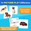 ThinkPsych Language Cards - 300 Picture Cards - Animals Clothes Food Toys - Speech Therapy Materials & Autism Learning Materials view 3