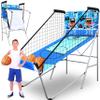 Heavy Duty Dual Hoop Basketball Shootout Indoor Home Arcade Room Game with Double Basket Ball Shot Scoreboard and Play Timer Fold-up for Kids and Adults Player with Pre-Assembled Frame view 1