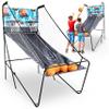 SereneLife Dual Hoop Basketball Shootout Indoor Home Arcade Room Game with Electronic LED Digital Double Basket Ball Shot Scoreboard & Play Timer Fold-up Court Shooting Sports for Kids&Adults Player view 1