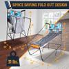 SereneLife Dual Hoop Basketball Shootout Indoor Home Arcade Room Game with Electronic LED Digital Double Basket Ball Shot Scoreboard & Play Timer Fold-up Court Shooting Sports for Kids&Adults Player view 2