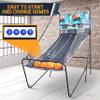 SereneLife Dual Hoop Basketball Shootout Indoor Home Arcade Room Game with Electronic LED Digital Double Basket Ball Shot Scoreboard & Play Timer Fold-up Court Shooting Sports for Kids&Adults Player view 4